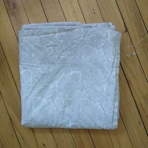 Ralph Lauren Flat Sheet Queen Size Gray Paisley Floral Geometric Cotton